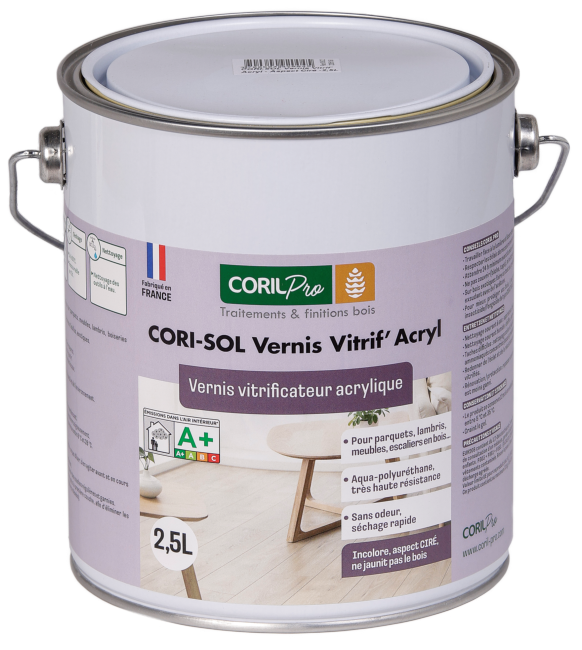 CORI-SOL Vernis Vitrif' Acryl de CORIL 2,5L