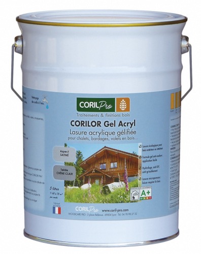 CORIL Lasure bois écologique Blanc CORILOR GEL ACRYL 5L