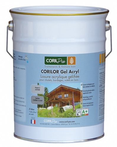 CORIL Lasure bois écologique CORILOR GEL ACRYL 5L Gris galet