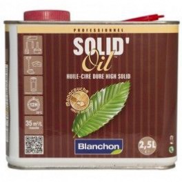 BLANCHON Huile cire dure monocouche pour bois Solid'Oil 2,5L Gris Blanc