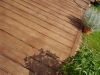 Terrasse en bois autoclav marron - gros plan