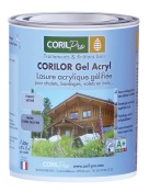 CORIL Lasure bois écologique Blanc CORILOR GEL ACRYL 1L