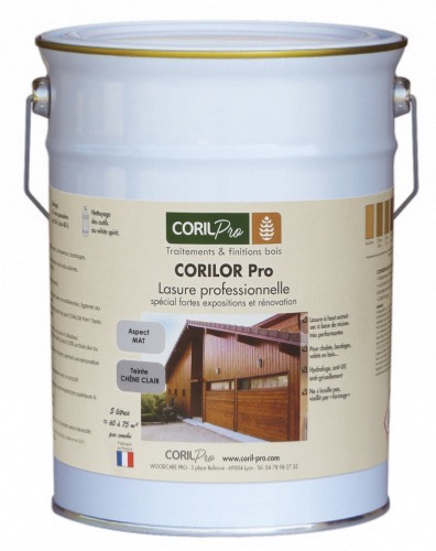CORIL Lasure bois spéciale rénovation CORILOR PRO Aspect Mat 5L Chêne clair
