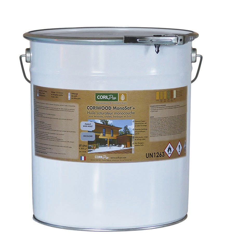 CORIL Huile saturateur bois monocouche CORIWOOD MonoSat'+ 20L