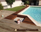 CORIL Huile saturateur terrasses bois monocouche CORIWOOD MonoSat' 20L Brun rouge