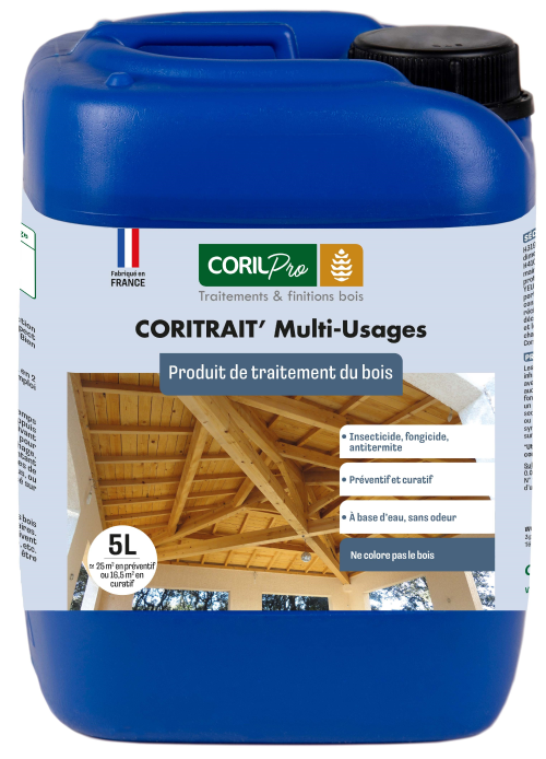 CORIL Produit de traitement du bois CORITRAIT' Multi-Usages 1L