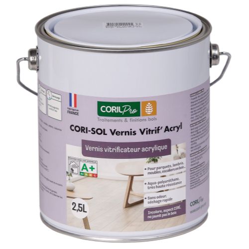 CORIL Vernis vitrificateur pour bois CORI-SOL Vernis Vitrif' Acryl 2,5L