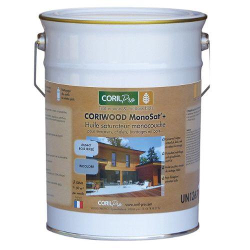 CORIL Huile saturateur terrasses bois monocouche CORIWOOD MonoSat' 5L Chêne clair