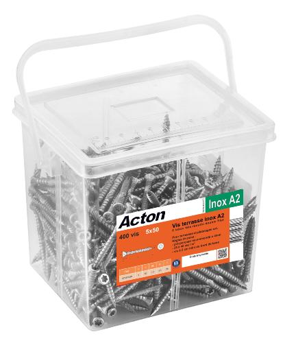 Vis inox pour terrasse bois Double filet ACTON