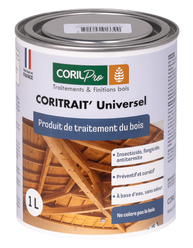 CORIL Produit de traitement du bois CORITRAIT' Multi-Usages Universel 1L