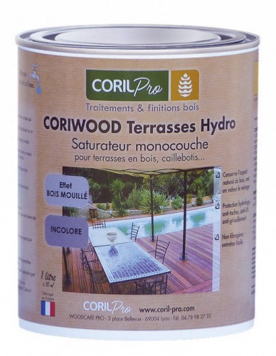 CORIL Saturateur bois monocouche CORIWOOD Terrasses Hydro 1L
