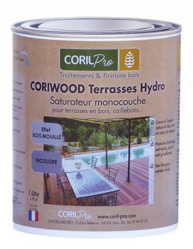 CORIL Saturateur bois monocouche CORIWOOD Terrasses Hydro 1L Ipé