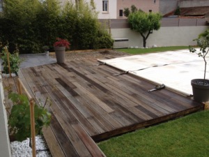 Terrasse en bois avant nettoyage et entretien